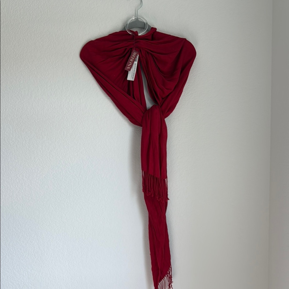 Merona Red Scarf Elegant Lightweight Wrap